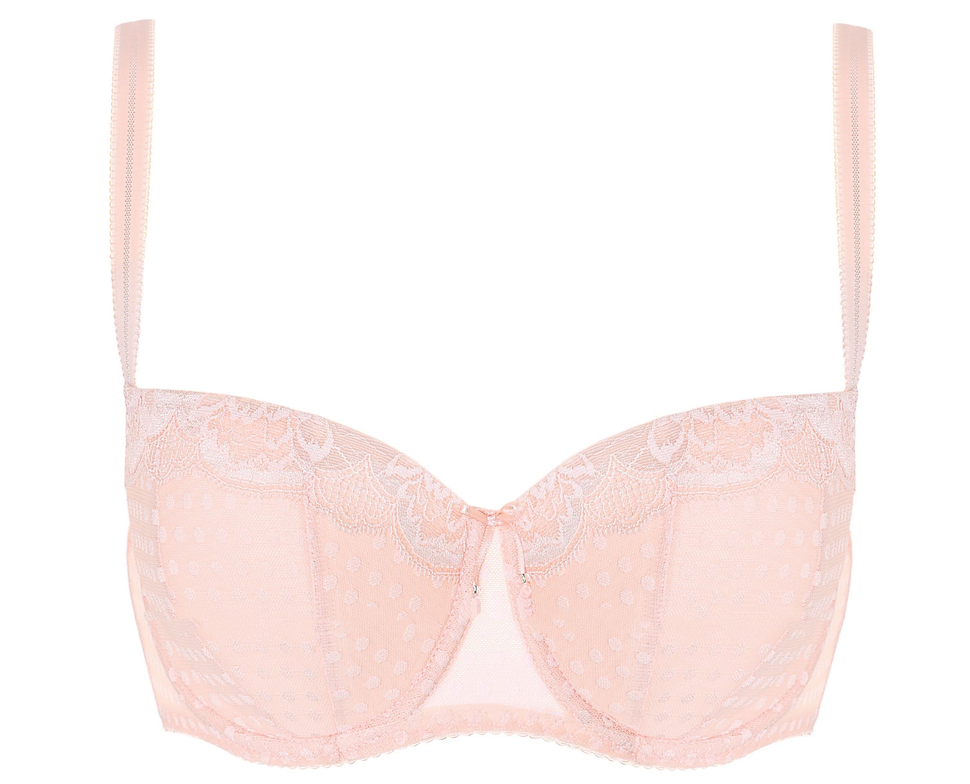 Padded Lace Balconette Bra Gorteks Bari Pink Intimates