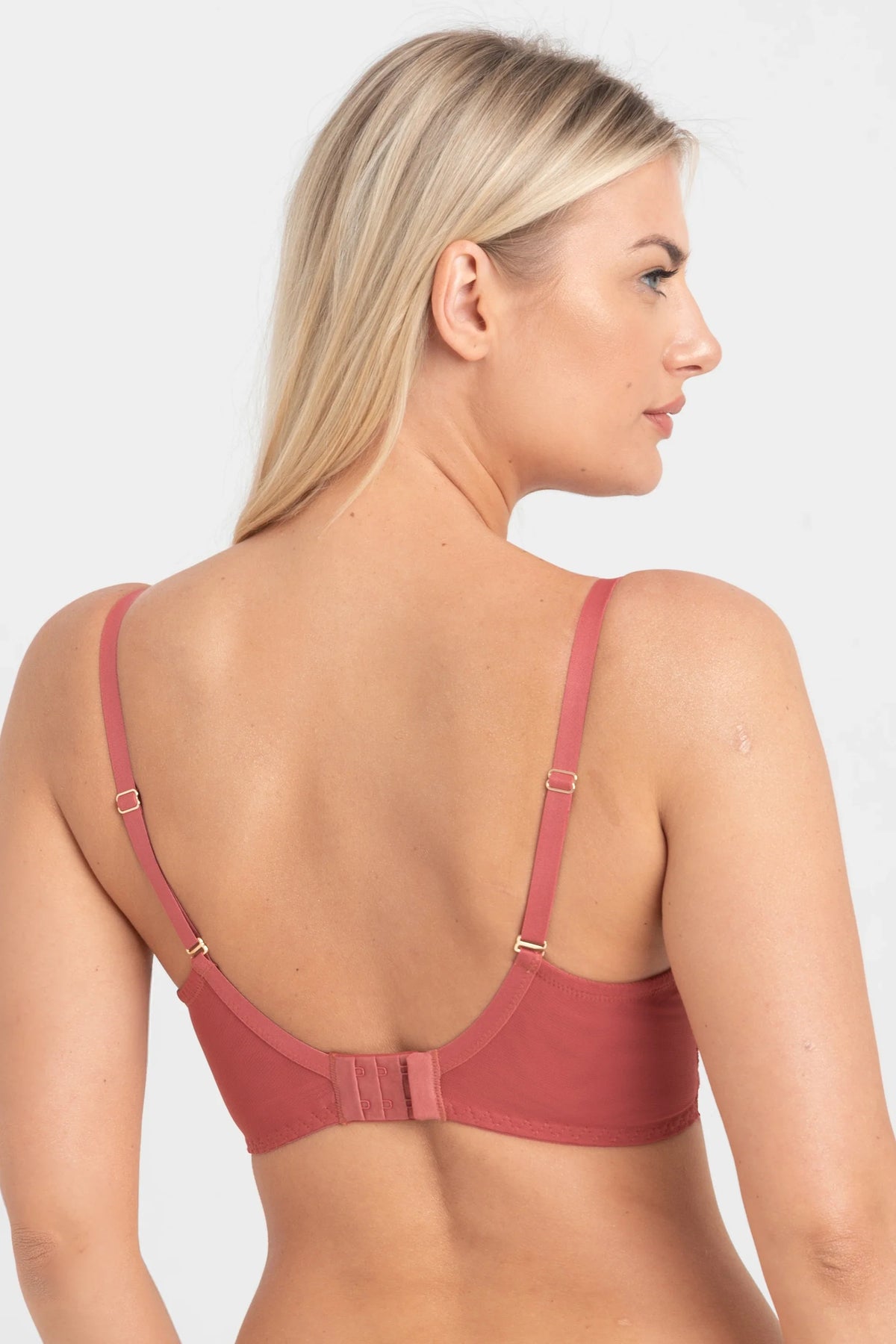 Pink Balconette Bra back view