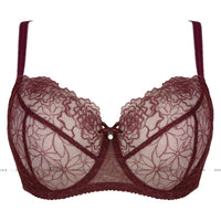 Sheer Lace Bra Gorteks Pamela Aubergine