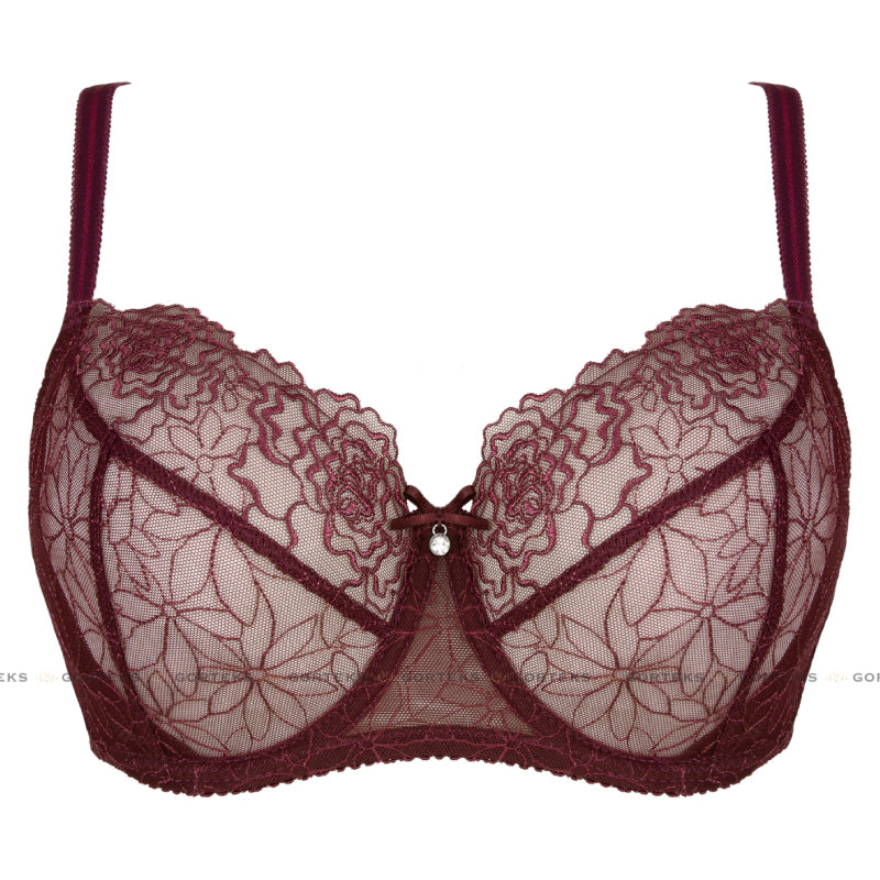 Sheer Lace Bra Gorteks Pamela Aubergine