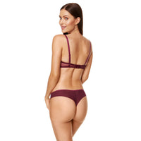 Gorteks Coco Burgundy Sheer Mesh Thong Panty