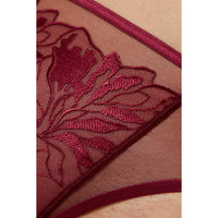 Gorteks Coco Burgundy Sheer Mesh Thong Panty