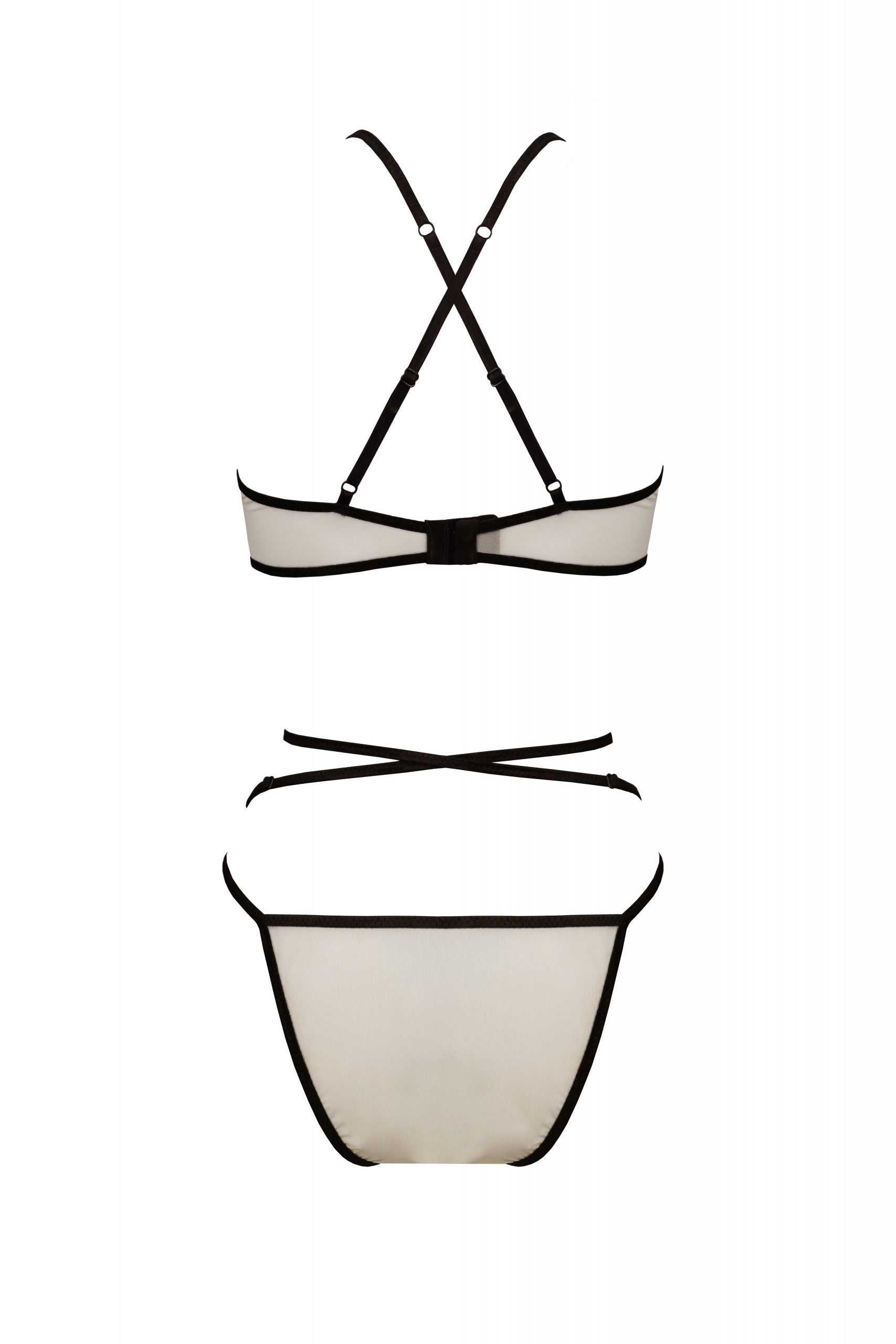 Bra & Panty Beige Lingerie Set back view