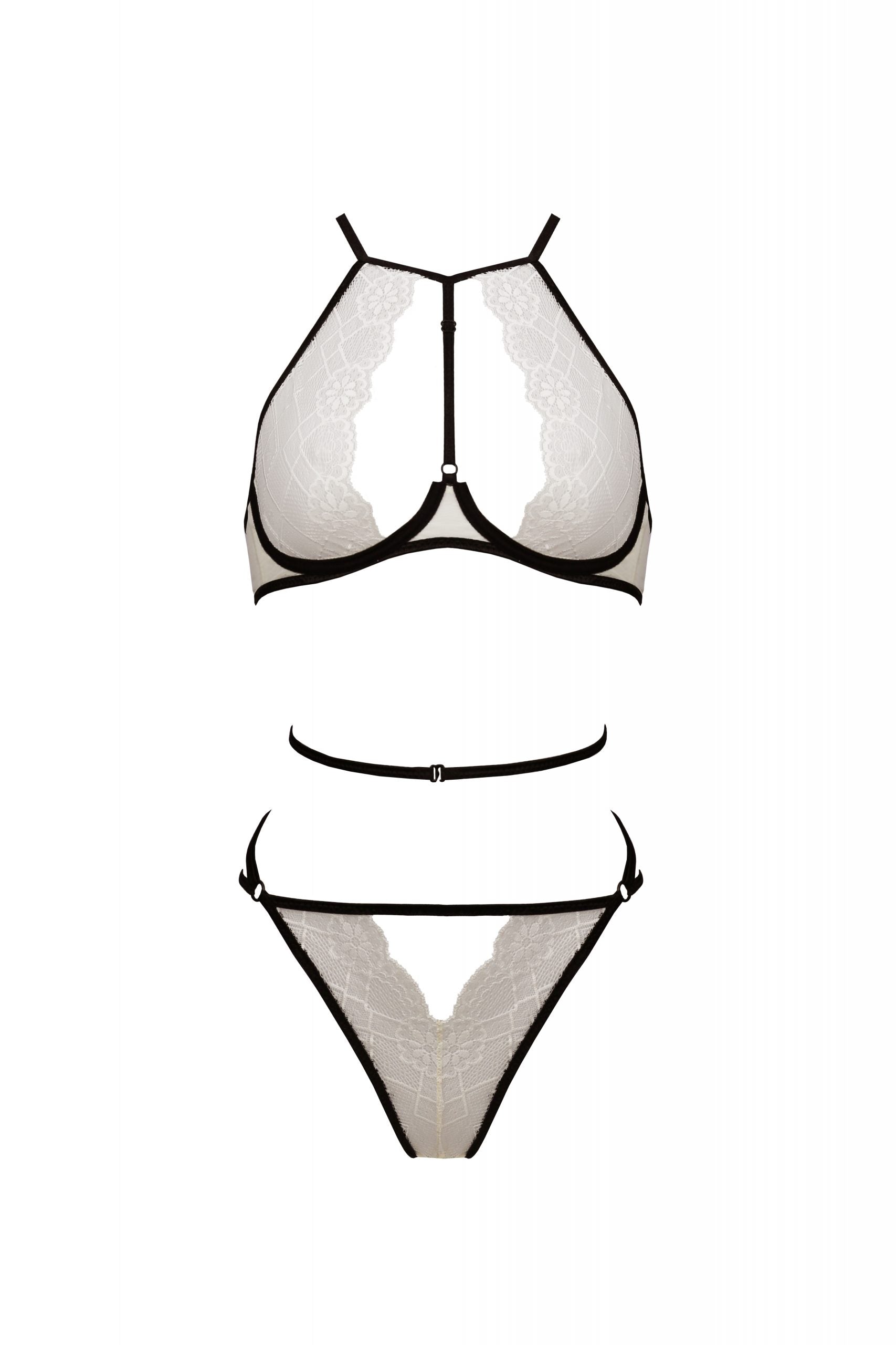 Soft Sheer Lace Top & Bikini Set Beige Intimates