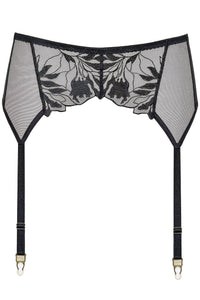 Gorteks Coco Black High Waist Mesh Garter Belt
