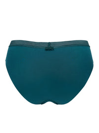 Back view of Conturelle Bloomy Days Lace Midi Brief Panty 810852 in green, featuring smooth microfiber fabric and seamless finish for comfort.