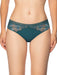 Conturelle Bloomy Days Lace Midi Brief Panty 810852 in green with floral lace detail at Lavinia Lingerie. Elegant bikini panty in plus sizes L to 3XL.