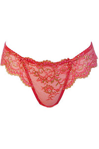 Axami Coral Glow Lace Thong Panties