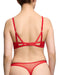 Back view of Dita Von Teese Lavinia Flame Plunge Bra showing adjustable straps, velvet band, and cut-out detailing for a luxurious lingerie finish.