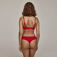Sexy Sheer Lace Balconette Bra Tango Red