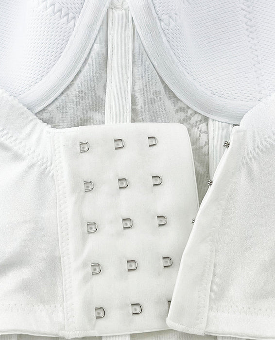 Deep Plunge Lace Bustier Dominique Estrada White