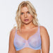 Plus Size Sheer Mesh Full Busted Bra Blue Lingerie