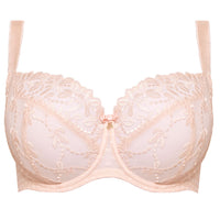 Plus Size Sheer Mesh 3-Part Full Cup Bra Pink Intimates