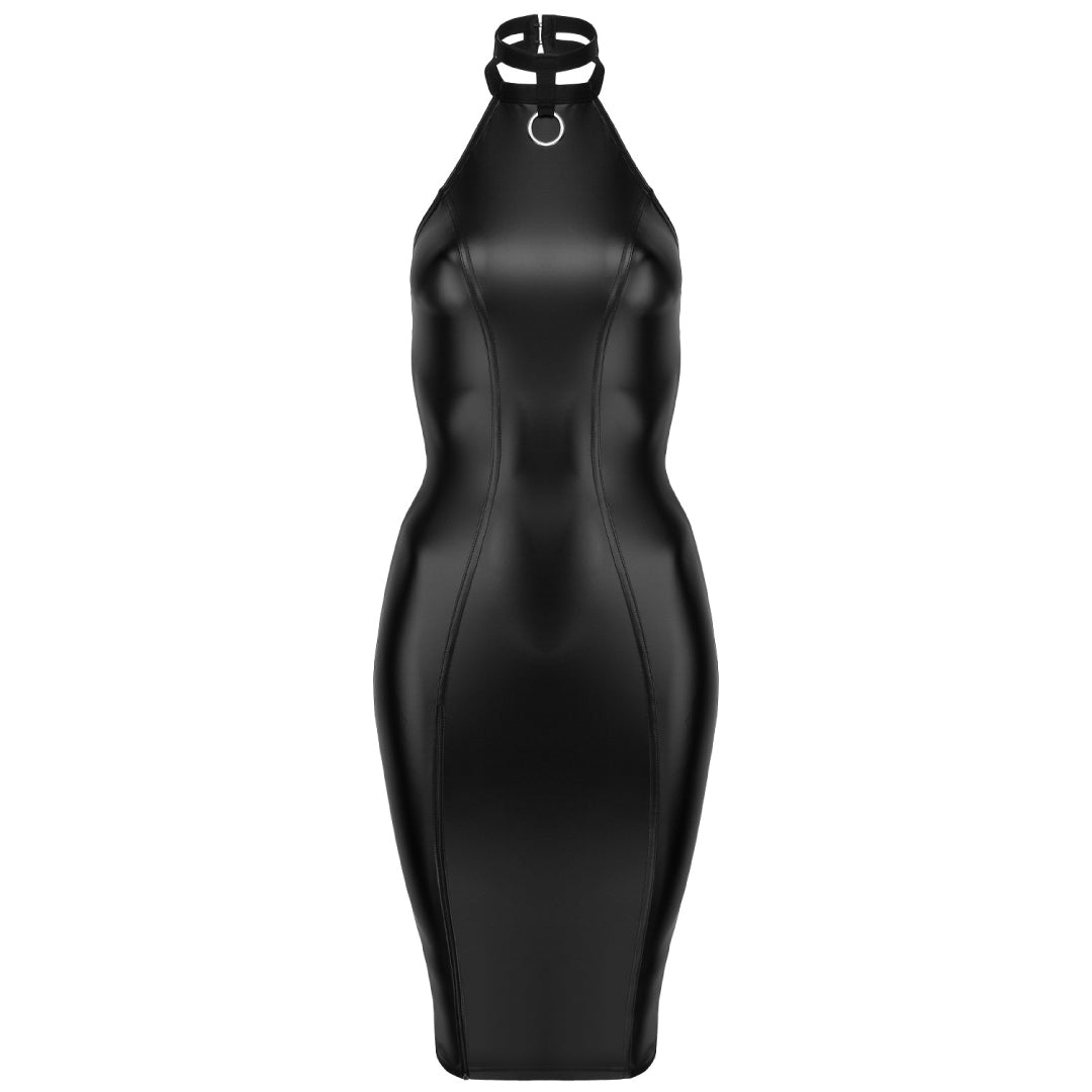 Powerwetlook Pencil Dress Noir Handmade