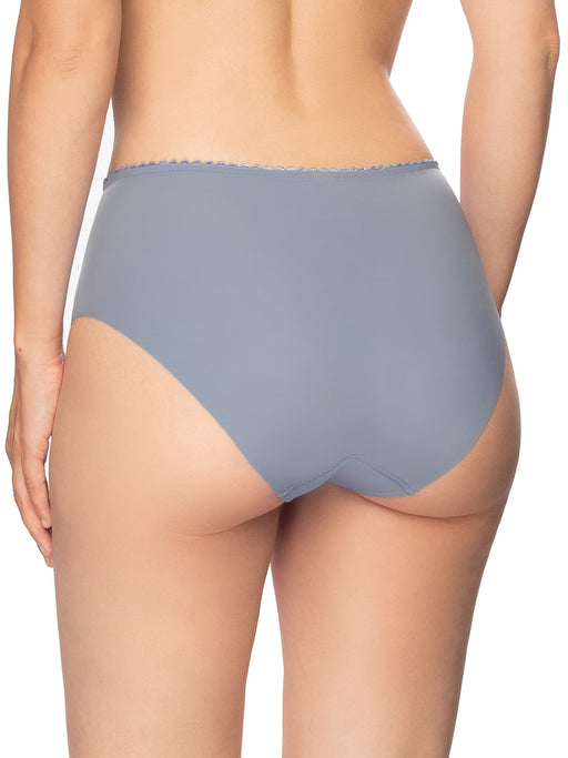 Conturelle Secret Delight Panty in Nordic Blue features a seamless, laser-cut back for invisible wear under clothing. Sheer lace detail adds elegance.