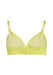Back product shot of Gossard Glossies Sunny Lime Sheer Bra with adjustable straps and smooth band for seamless comfort.