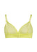 Back product shot of Gossard Glossies Sunny Lime Sheer Bra with adjustable straps and smooth band for seamless comfort.