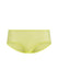 Flat lay front view of Gossard Glossies Sunny Lime Sheer Shorts Panty ATB 6274, showing the smooth, seamless boyshort silhouette.