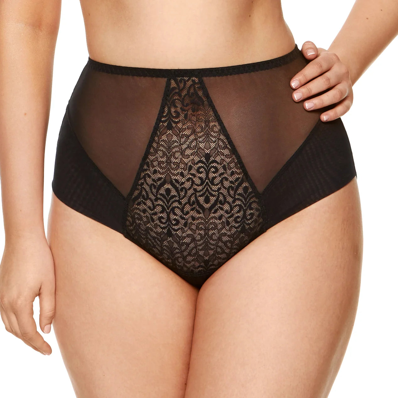 Sheer High Waist Full Brief Panty Gorteks Gabi