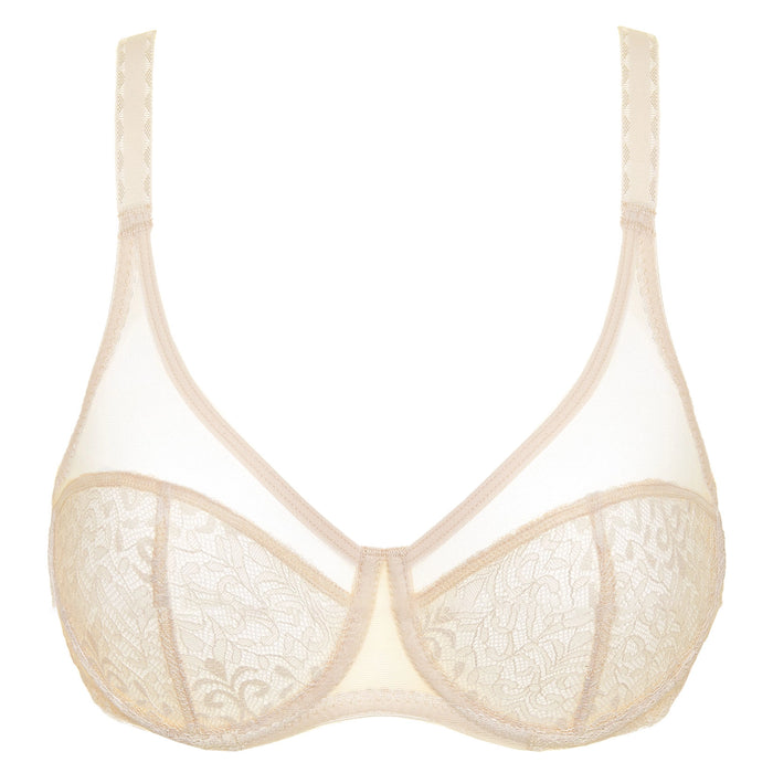 Lindex Chloe non padded plunge lace bra with sheer mesh and V wire