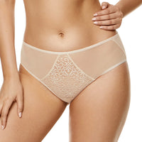 Semi Sheer Lace Bikini Panty Gorteks Gabi Beige