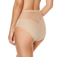 Lace High Waist Full Brief Panty Gorteks Gabi Beige