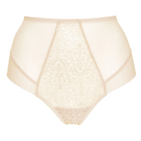 Lace High Waist Full Brief Panty Gorteks Gabi Beige