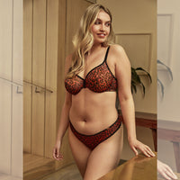 Gossard Glossies Red Leopard Print Sheer Molded Bra