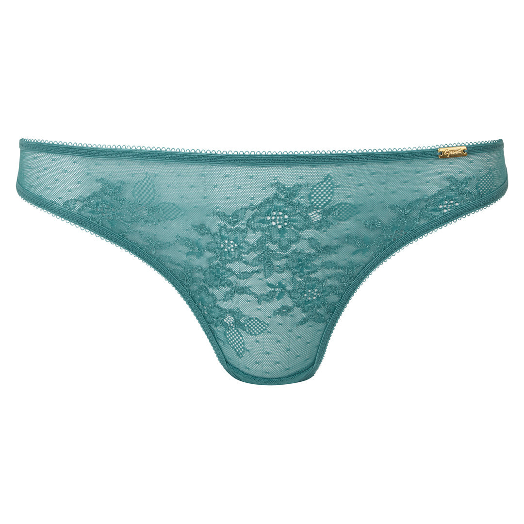 Gossard Glossies Lace Jade Sheer Mesh Bikini Panty