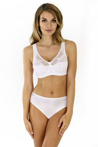 Full Figure Unlined Bra Rosme Galla White
