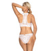 Sheer Lace Wireless Bra Top Tanga Panty Back View White