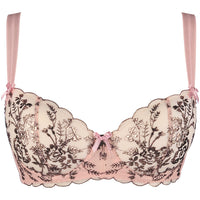 Sexy Sheer Mesh Balconette Bra Axami Copper Rose Pink Intimates