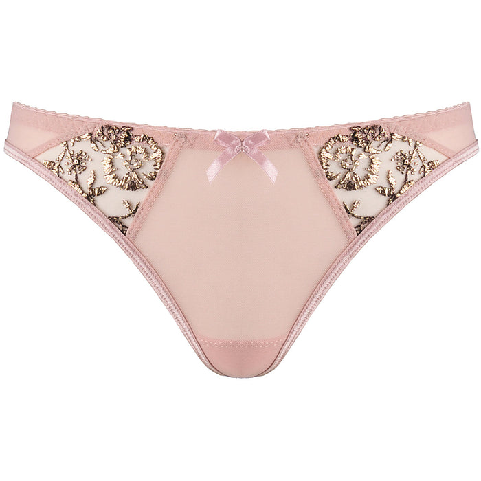 Transparent Mesh String Panty Axami Copper Rose Pink