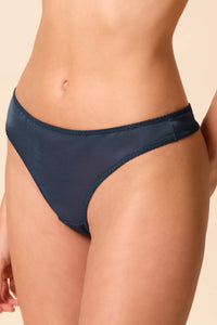 Gossard Glossies Shadow Blue Sheer Thong Panties