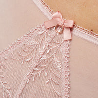 Sheer Mesh Embroidered Pink Underwear