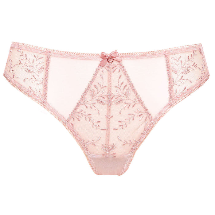 sheer mesh thong panty pink