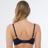 Balconette Bra Navy BLUE back view