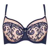 Sheer Mesh Balconette Bra Hazel Navy Blue Intimates