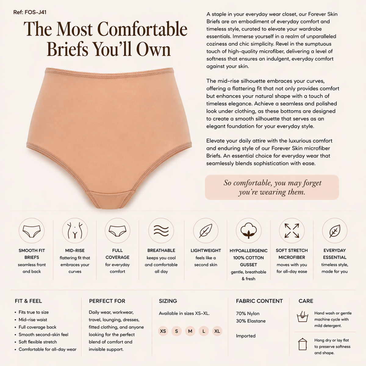 Huit - ☁️ Lightweight Microfiber FOS-J41 Brief