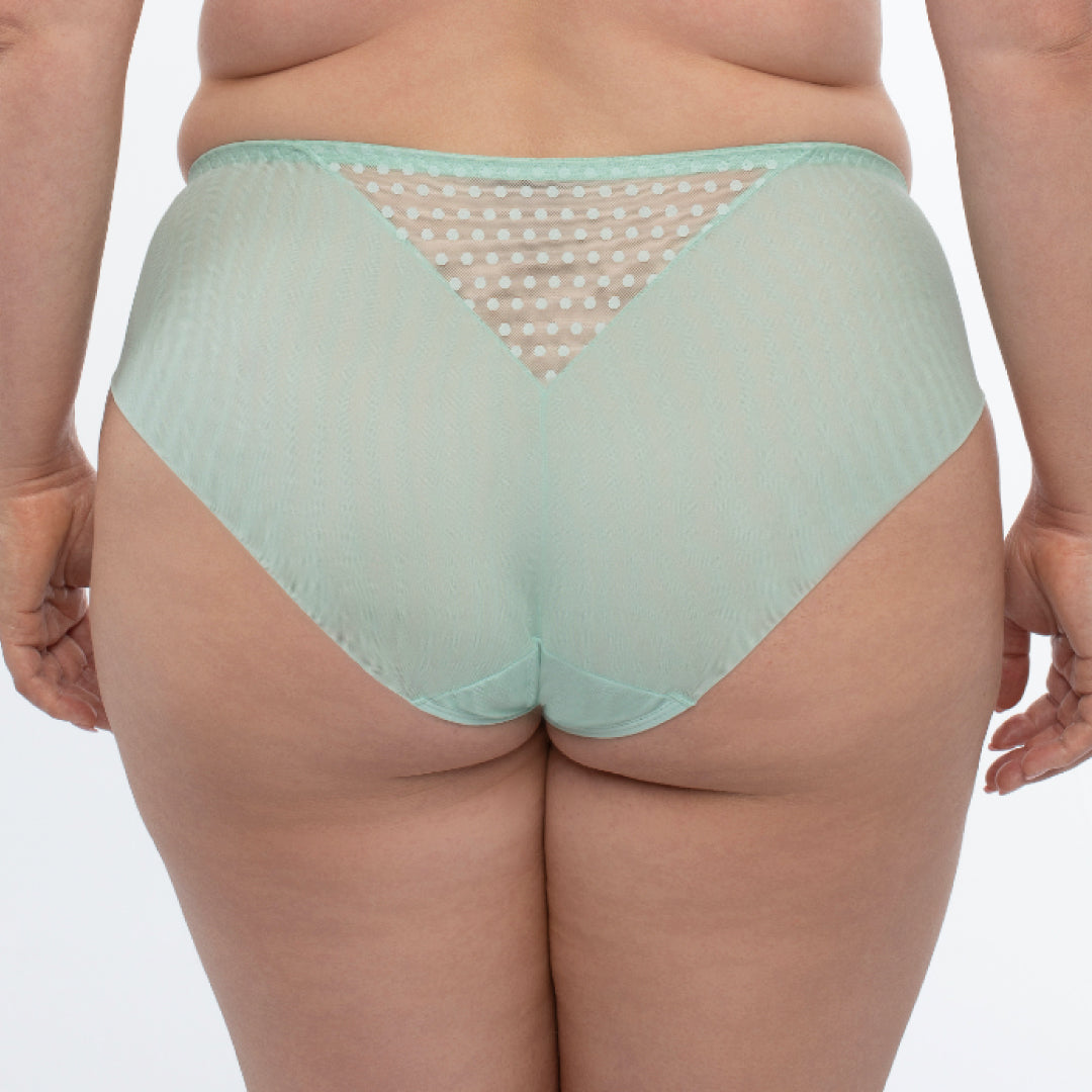 Sheer Mesh Brief Panty Green Underwear back view