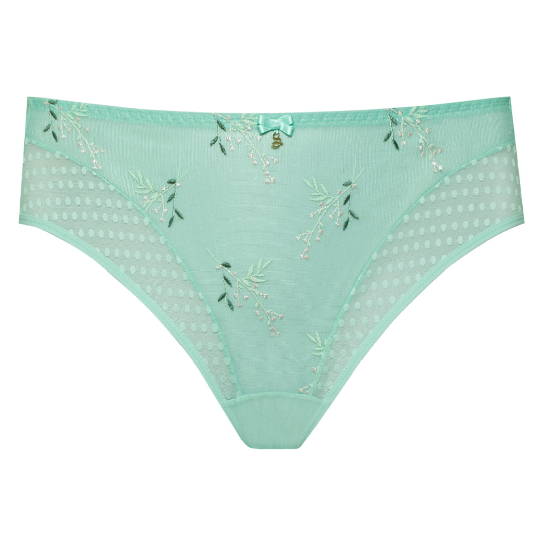 Sheer Mesh Tulle Brief Panty Green Underwear