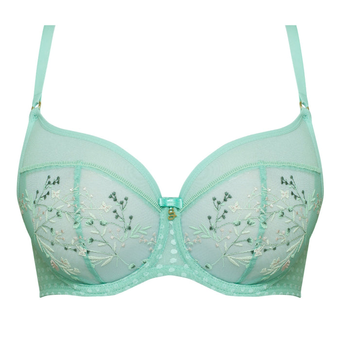 Sheer Full Cup Bra Green Lingerie