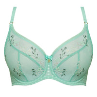 Sheer Mesh Tulle Tulip Seam Balconette Bra Juno Green Mint Underwear