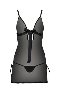 Sheer Mesh Chemise Casmir Kea Black Lingerie Set