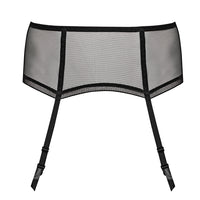 Samanta Leo Black Transparent Tulle Garter Belt