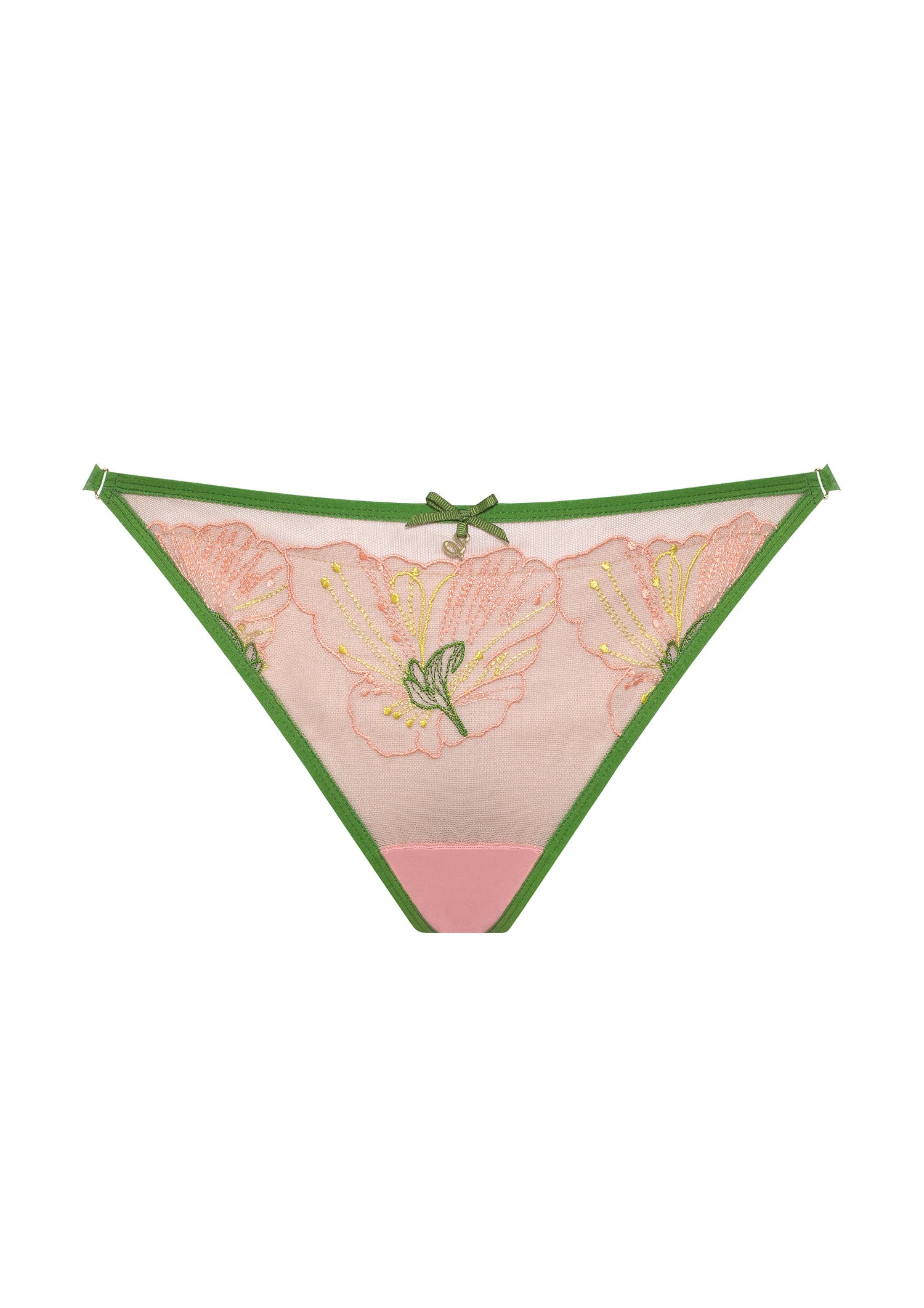 Samanta Lilly Hibiscus Sheer String Thong Panty