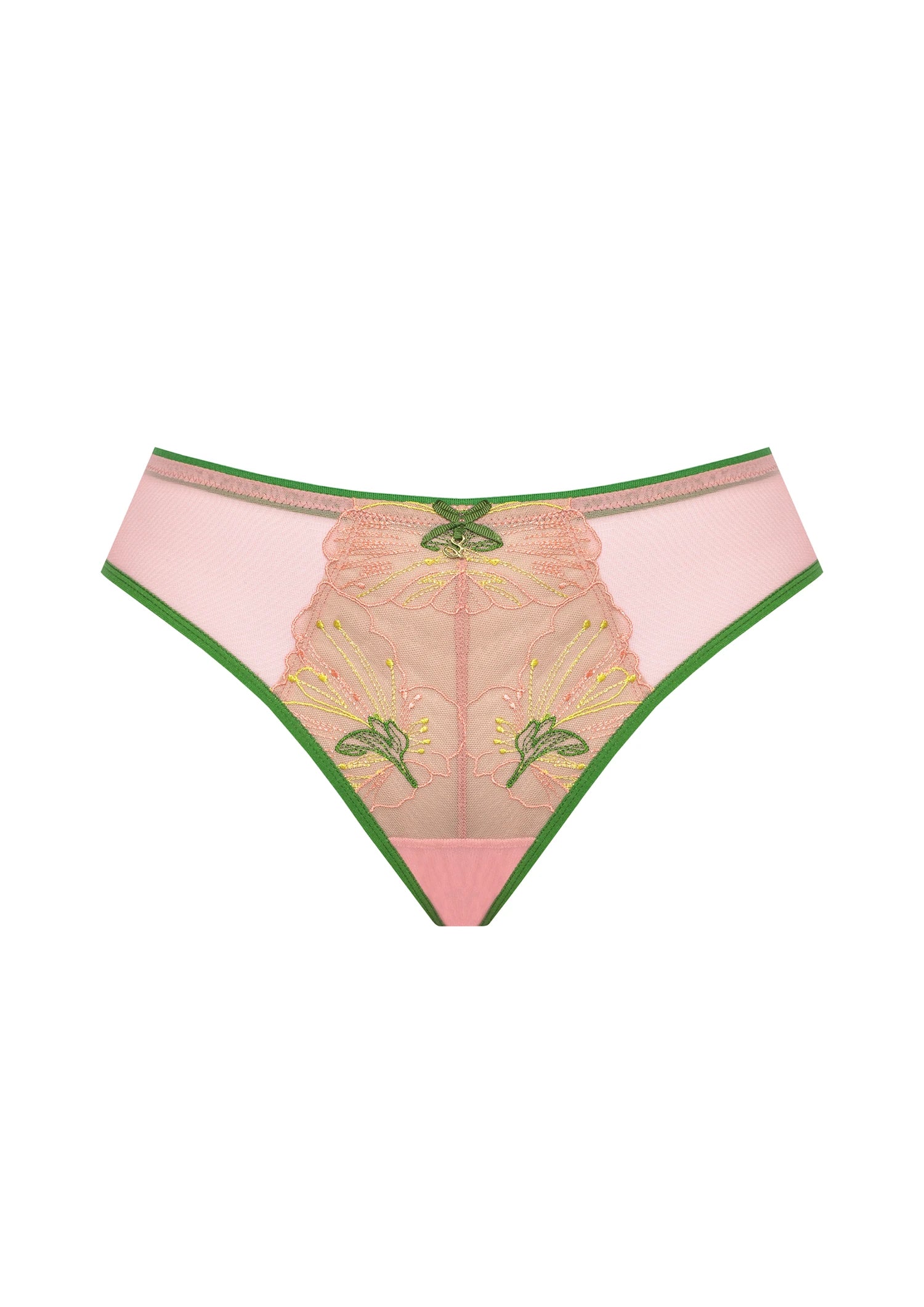 Samanta Lilly Hibiscus Sheer Brazilian Panty