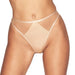 Invisible Soft Thong Panty Kinga Lou Nude offers seamless nude design with sheer mesh panels, ideal for invisible wear under tight clothing.