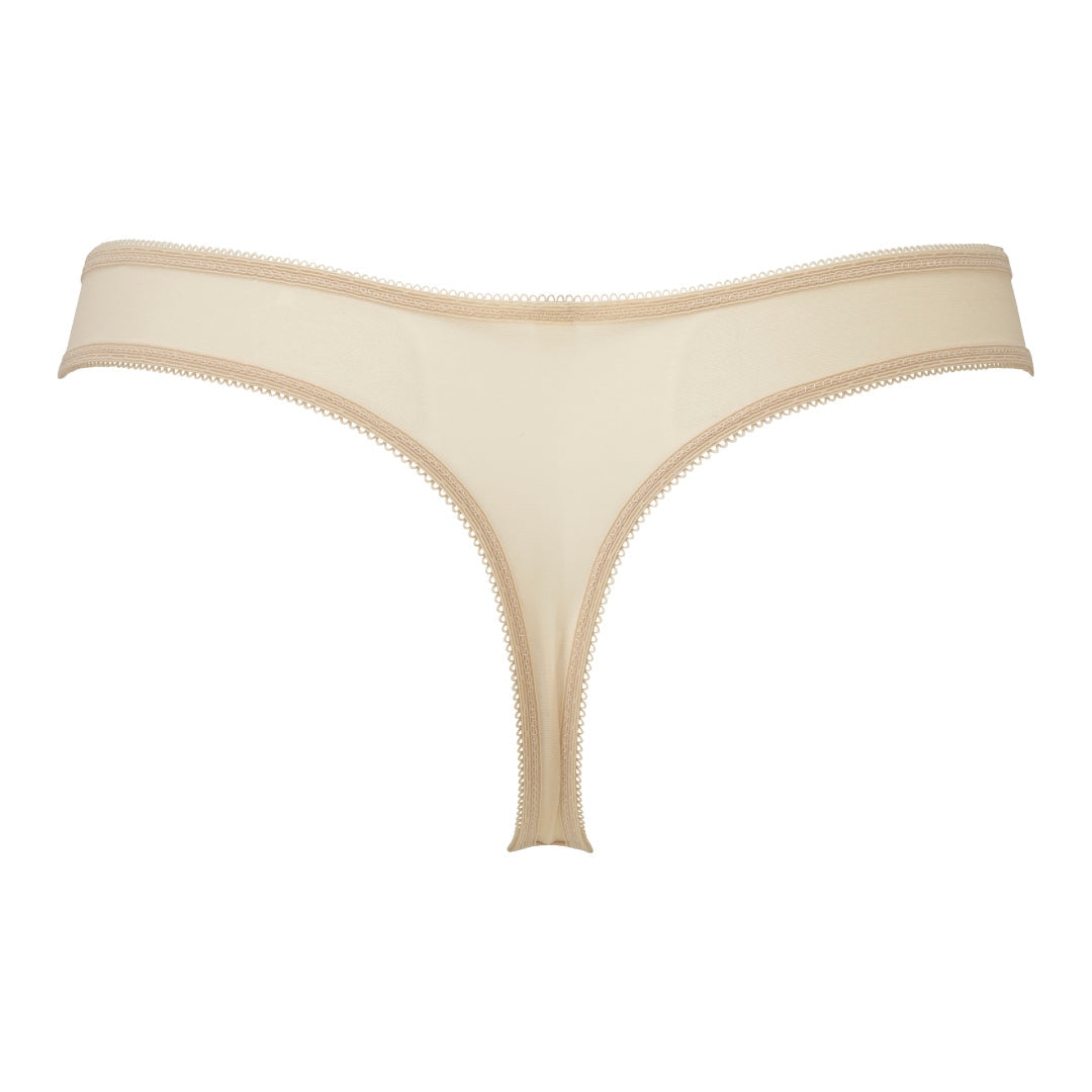 Gossard Glossies Lace Nude Sheer Thong Panty