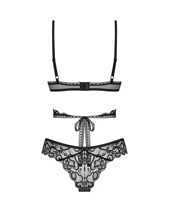 Soft Lace Bra & Sheer Thong Set Obsessive Blomentis